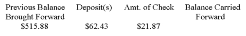 Calculate the balance carried forward:  