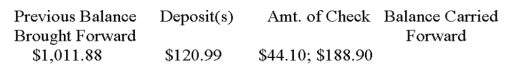 Calculate the balance carried forward:  