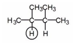 Into how many peaks will the circled proton be split?   A) 5 B) 6 C) 7 D) 8
