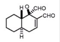 Evaluate the following statement: The terpene structure shown is a hydrolysable lipid.   A) True,because it contains an alcohol functional group. B) False,because alcohol and aldehyde moieties are not hydrolysable. C) True,because there are three polar groups and only 12 total carbon atoms. D) False,because there is too much steric repulsion from the alcohol and aldehyde moieties.
