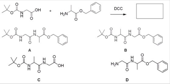 What is the major organic product for the following reaction?   A) A B) B C) C D) D
