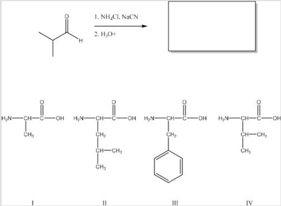 What is the product of the following reaction? (Assume workup to neutralize.)    A) I B) II C) III D) IV