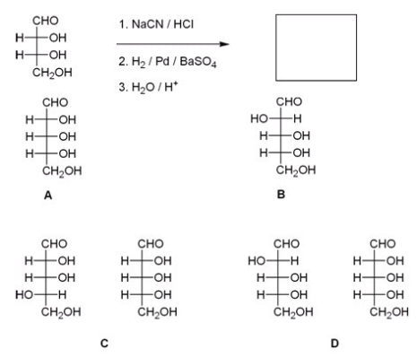 What are the products of the following reaction?   A) A B) B C) C D) D