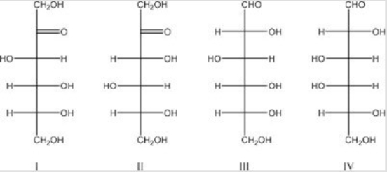 Which of the following is D-galactose?   A) I B) II C) III D) IV