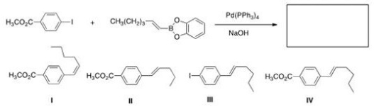 Identify the major organic product of the following reaction.   A) I B) II C) III D) IV