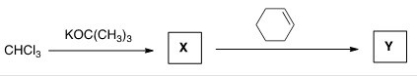 What is the name for the type of intermediate X formed in the reaction sequence below?   A) A carbocation B) A carbanion C) A free radical D) A carbene