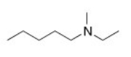 What is the IUPAC name of the following compound?   A) N-ethyl-N-methylpentylamine B) N-ethyl-N-methyl-1-pentanamine C) N-methyl-3-octanamine D) N-ethyl-2-heptanamine