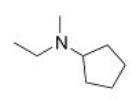 What is the IUPAC name of the following compound?   A) N-ethyl-N-methylcyclopentanamine B) N-cyclopentyl-N-methylethanamine C) N-methyl-N-ethylcyclopentylamine D) N-ethyl-N-methylpentanamine
