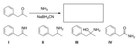 What is the major organic product obtained in the following reaction?   A) I B) II C) III D) IV
