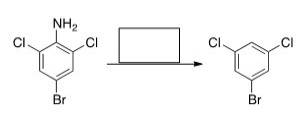 Select the reagent(s) required for the following transformation.   A) (1) NaNO<sub>2</sub>,HCl; (2) H<sub>2</sub> B) (1) NaNO<sub>2</sub>,HCl; (2) H<sub>2</sub>O C) (1) NaNO<sub>2</sub>,HCl; (2) H<sub>3</sub>PO<sub>4</sub> D) (1) NaNO<sub>2</sub>,HCl; (2) H<sub>3</sub>PO<sub>2</sub>