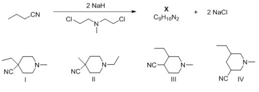 What is the structure of X,product of the following reaction?   A) I B) II C) III D) IV