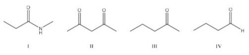 Which of the following is the most acidic compound?   A) I B) II C) III D) IV