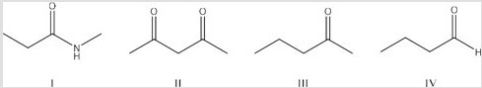 Which of the following is the least acidic compound?   A) I B) II C) III D) IV
