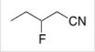 What is the IUPAC name for the following compound?   A) 2-fluorobutanonitrile B) 2-fluoropentanonitrile C) 3-fluoropentanonitrile D) 2-fluorobutylcyanide