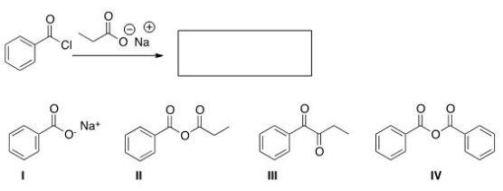 What is the product of the following reaction?   A) I B) II C) III D) IV