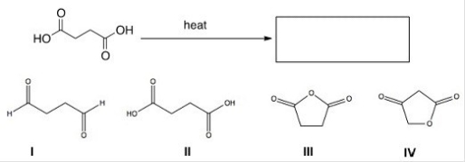 What is the product of the following reaction?   A) I B) II C) III D) IV
