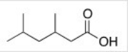 What is the correct IUPAC name of the following compound?   A) 4-Isopropyl-3-methylbutanoic acid B) 2,4-Dimethylhexanoic acid C) 3,5-Dimethylhexanoic acid D) 3,5-Dimethy-1-hexanoic acid
