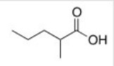 What is the common name of the following compound?   A) a-Methylbutyric acid B) a-Propylpropionic acid C) a-Methylvaleric acid D) a-Methylcaproic acid