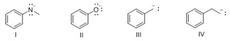 Which of the following compounds is least basic?   A) I B) II C) III D) IV
