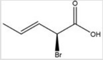 Give the IUPAC name for the following compound.   A) (E,R) -2-bromo-3-pentenoic acid B) (Z,R) -2-bromo-3-pentenoic acid C) (E,S) -2-bromo-3-pentenoic acid D) (Z,S) -2-bromo-3-pentenoic acid
