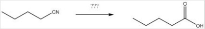 What reagents are necessary to perform the following reaction?   A) H<sub>2</sub>O,H<sup>+</sup> B) LiAlH<sub>4</sub>,H<sub>2</sub>O C) DIBAL-H,H<sub>2</sub>O D) CH<sub>3</sub>MgBr,H<sub>2</sub>O