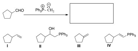 What is the product of the following reaction?   A) I B) II C) III D) IV