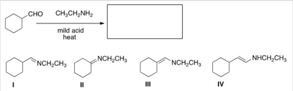 What is the product of the following reaction?   A) I B) II C) III D) IV