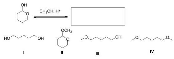What is the product of the following reaction?   A) I B) II C) III D) IV