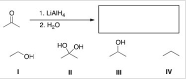 What is the product of the following reaction?   A) I B) II C) III D) IV
