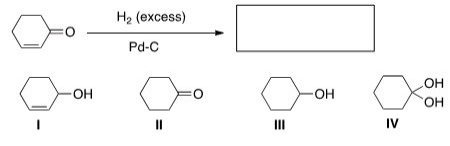 What is the product of the following reaction?   A) I B) II C) III D) IV