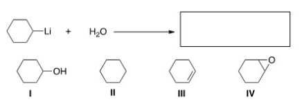 What is the product of the following reaction?   A) I B) II C) III D) IV