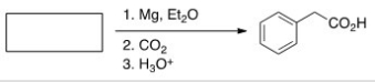 What is the starting material in the reaction below?   A) Bromobenzene B) Benzyl bromide C) Benzoic acid D) Lithium benzoate