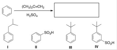 What is the major organic product obtained from the following reaction?   A) I B) II C) III D) IV