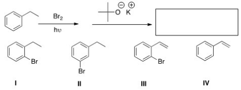 What is the product of the following sequence of reactions?   A) I B) II C) III D) IV