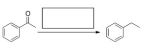 What is the best choice of reagent to bring about the following transformation?   A) [1] LiAlH<sub>4</sub>; [2] H<sub>2</sub>O B) Zn (Hg) ,HCl C) NH<sub>3</sub>,NaOH D) H<sub>2</sub>,Pd-C
