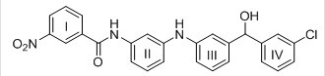Consider the tetracyclic aromatic compound drawn below,with rings labelled as I,II,III,and IV.Which of the four rings is least reactive in electrophilic aromatic substitution?   A) I B) II C) III D) IV