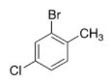 What is the IUPAC name of the following compound?   A) 3-Bromo-1-chloro-4-toluene B) 2-Bromo-4-chlorotoluene C) 4-Chloro-2-bromo-1-toluene D) 2-Bromo-4-chloroanisole