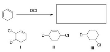 What is (are) the major product(s) of the following reaction?   A) Only I B) Only II C) Only I and II D) I,II,and III