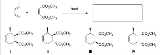 What is the major organic product of the following reaction?   A) I B) II C) III D) IV