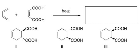 What is the major organic product of the following reaction?   A) Only I B) Only II C) Only III D) Only I and II