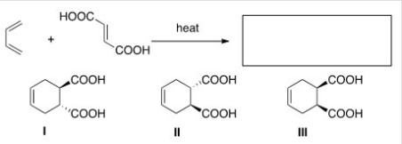 What is the major organic product of the following reaction?   A) Only I B) Only II C) Only III D) Only I and II