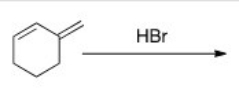 How would you favor the formation of the kinetic product of the following reaction?   A) Excess HBr B) Long reaction time C) Low temperature D) High pressure