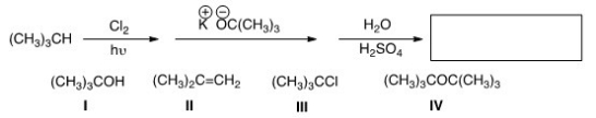 What is the product in the following sequence of reactions?   A) I B) II C) III D) IV