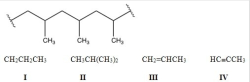 Identify the monomer used to make the following polymer.   A) I B) II C) III D) IV