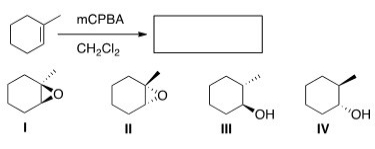 Which of the following products do not form in the following reaction?   A) Only I B) Only II C) Only III and IV D) Only I and II