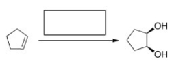 What is the reagent required to accomplish the following transformation?   A) LiA1H<sub>4</sub> B) [1] OsO<sub>4</sub>; [2] NaHSO<sub>3</sub>,H<sub>2</sub>O C) RCO<sub>3</sub>H,H<sub>2</sub>O/HO<sup>-</sup> D) PCC/CH<sub>2</sub>Cl<sub>2</sub>