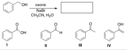 What is the product of the following reaction?   A) I B) II C) III D) IV