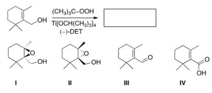 Predict the major product of the following reaction.   A) I B) II C) III D) IV
