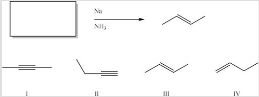 What is the starting material in the following reaction?   A) I B) II C) III D) IV