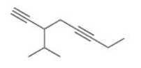 Give the IUPAC name for the following compound.   A) 3-sec-Butyl-1,4-octadiyne B) 3-Isopropyl-1,5-octadiyne C) 3-Isopropyl-1,5-nonadiyne D) 3-sec-Butyl-1,4-nonadiyne